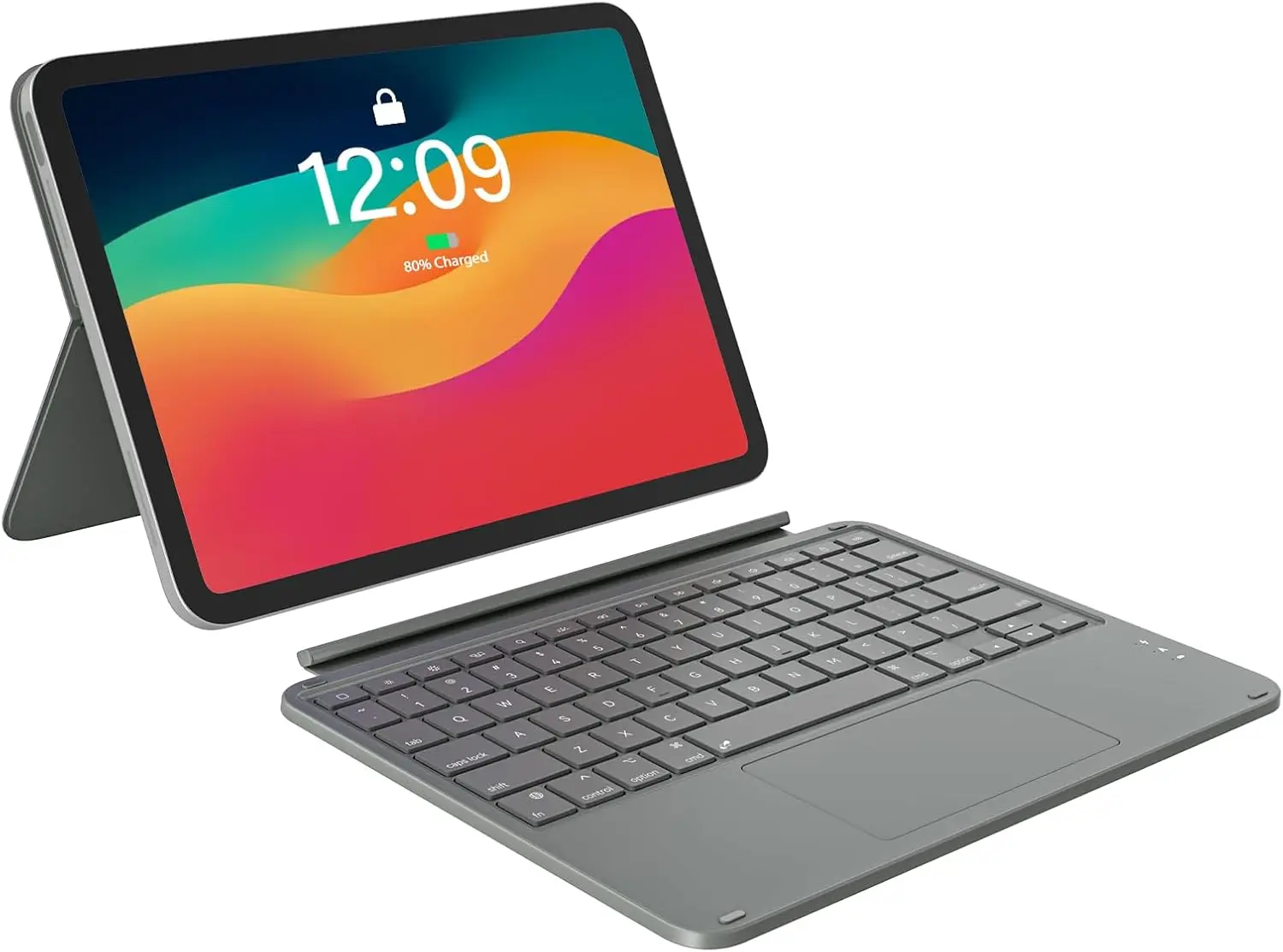 

iPad 10th & 11th Gen Case with Keyboard, Wireless Backlit Trackpad Folio, Detachable Magnetic Stand, Gray