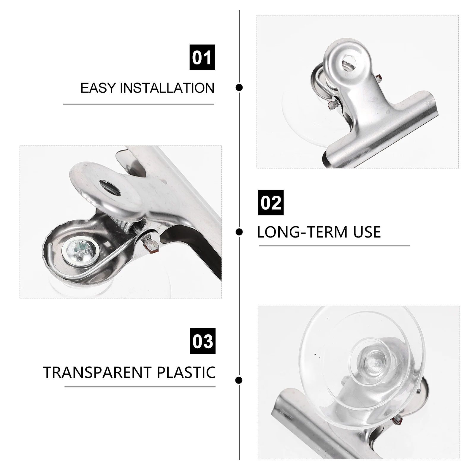 

8 pcs Suction Cup Clips Clear Plastic Metal Hook Display Crafts Decorations Easy Install Smooth Surface No Drilling Shower