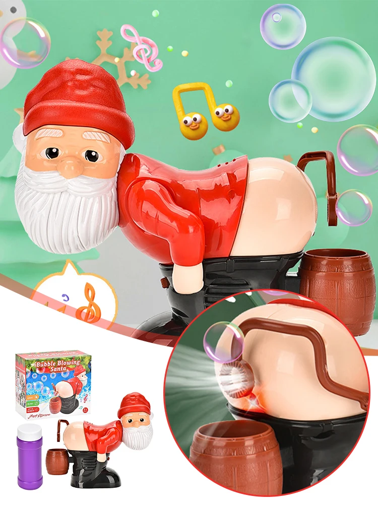صانع فقاعات عيد الميلاد المضحك مع الموسيقى والتماثيل الضوئية هدية عيد الميلاد الجديدة للأولاد والبنات #4