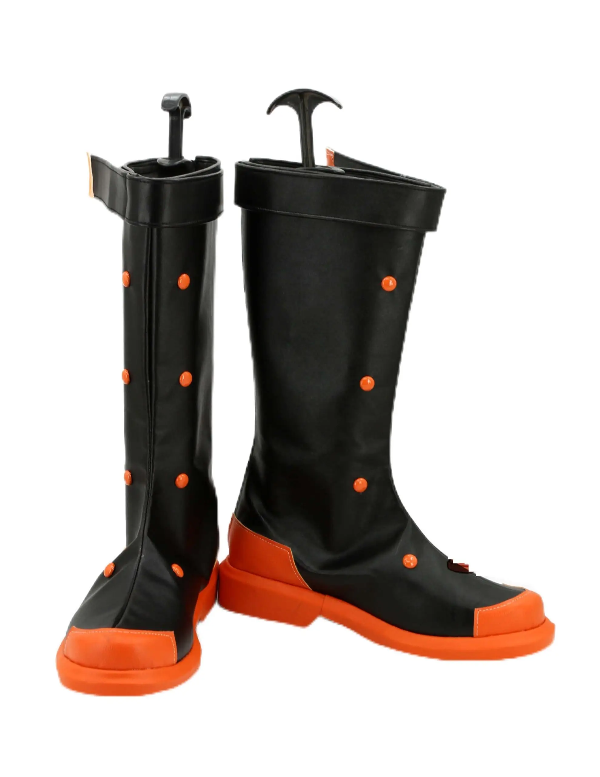 Anime Bakugou Katsuki Cosplay Shoes Fashion Black Orange Long Boots for Halloween Carnival Party