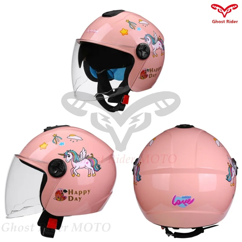 Motorcycle Children's Helmet Safety Protection Children's Helmet Winter Windproof Warm Helmet for Children Over 3 Years Old