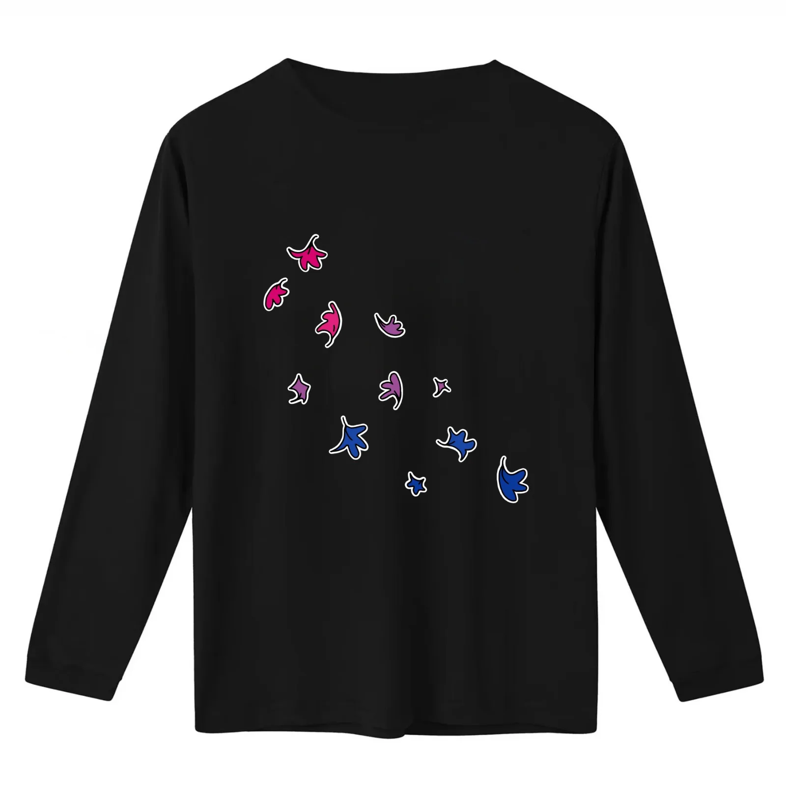 Heartstopper Leaves (Bi colours) T-Shirt Summer Casual Cotton Tee Oversized Streetwear Tops Vintage Graphic Print
