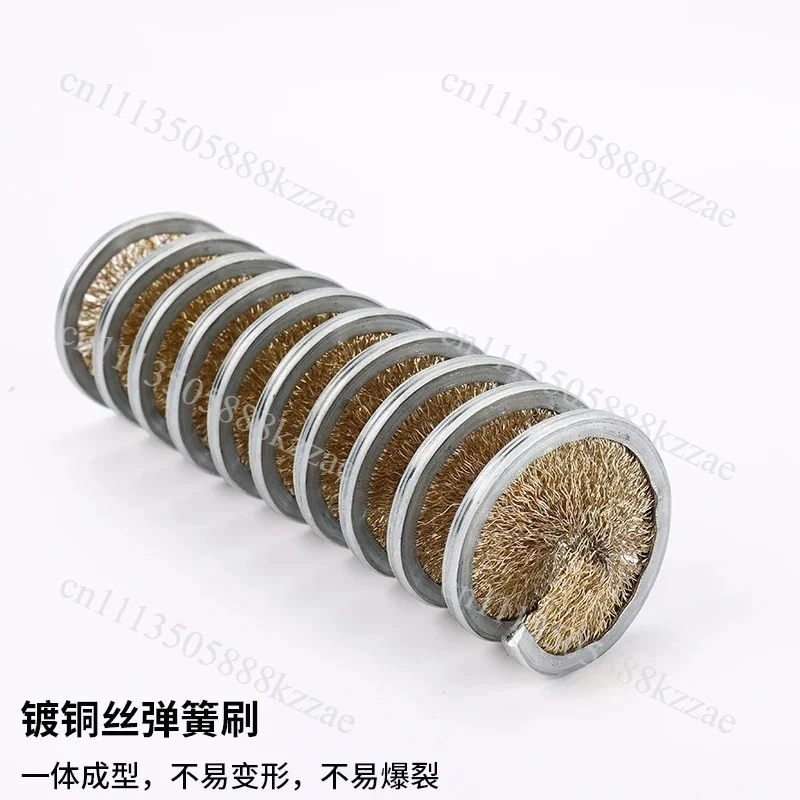 Special inner winding brush for rust removal, dust removal and cleaning, dust-proof spiral nylon wire steel wire spring brush