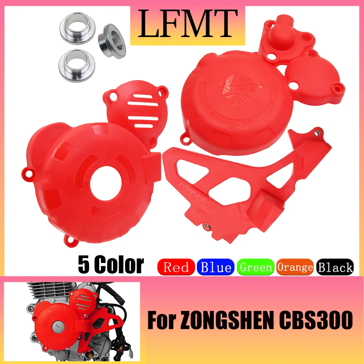 

Motorcycle Clutch Guard Water Pump Cover Engine Ignition Protector For ZongShen CBS300 NB300 HENGJIAN ZUMA AJ1 KEWS GUIZUN Etc