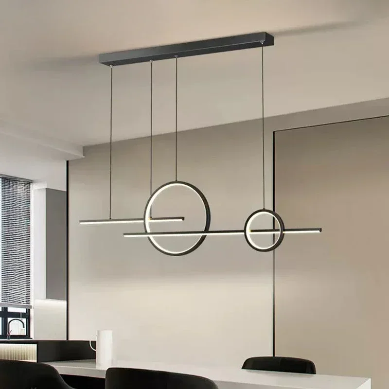 

LED Modern Pendant Light Luxury Home Restaurant Decorative Ceiling Chandelier Indoor Living Dining Room Black/White Decor Lamps