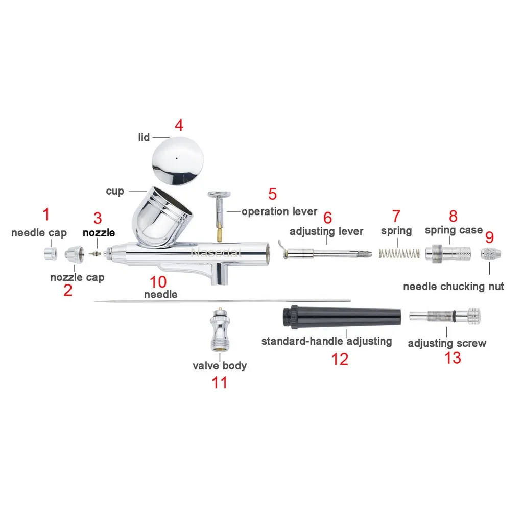 Nasedal Airbrush Accessories for NT-130 NT-190 series Dual-action Air Brush Backup Replacment Parts