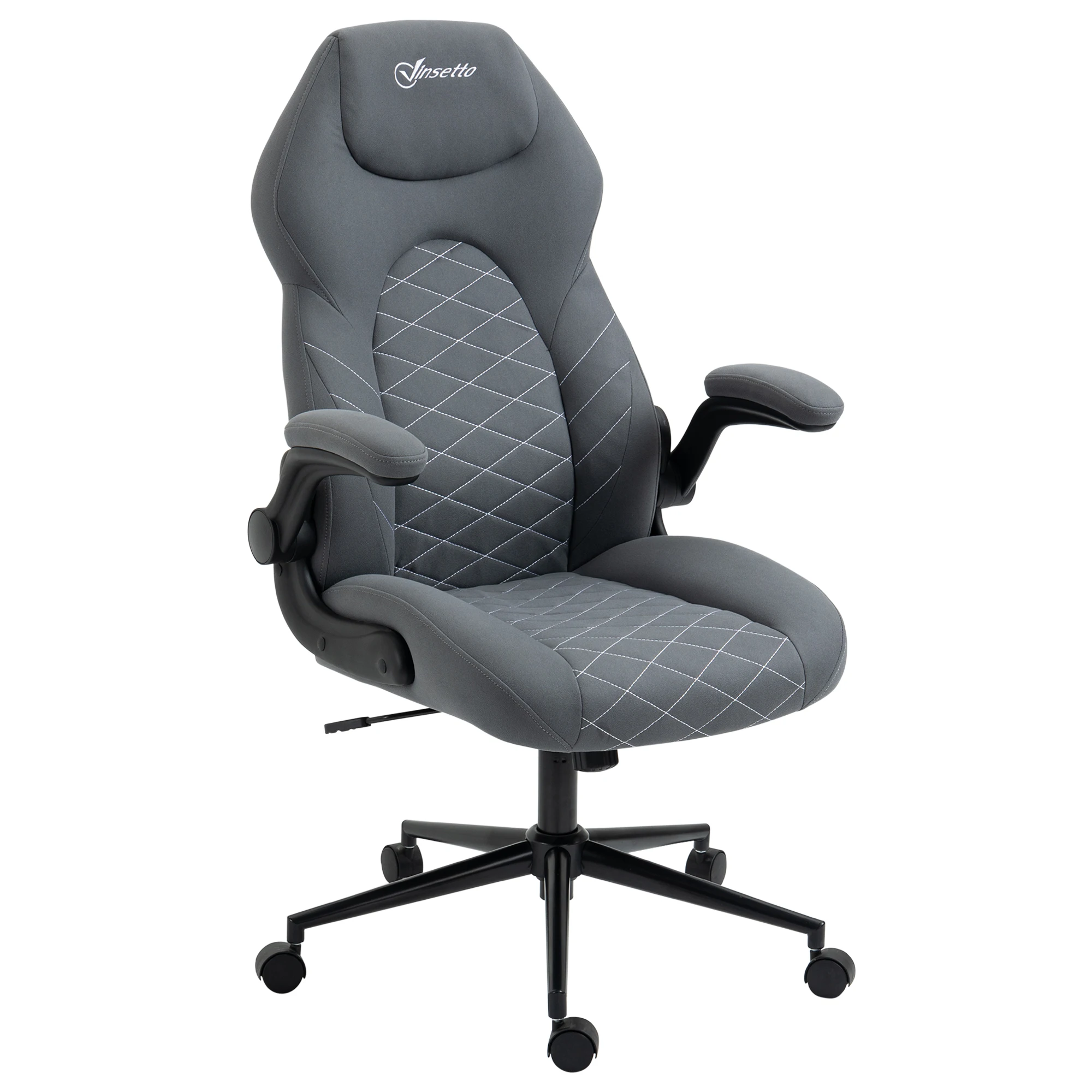 Vinsetto Gaming Chair with Flip up Arm, High Back Desk Computer Chair, Gamer Chair with Adjustable Height, Dark Gray