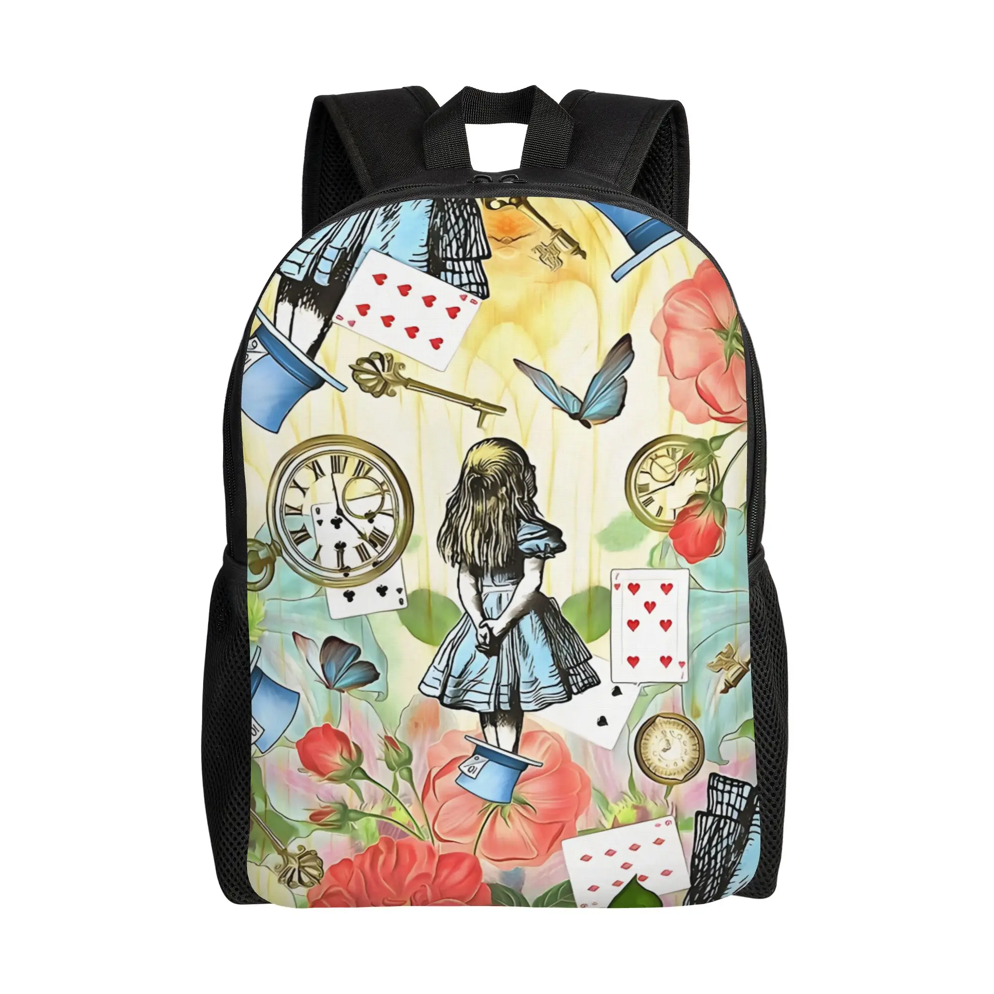 

Back to school season Alice In Wonderland Vivid Collage Backpack Walt Cartoon College Student Multi-Function Backpack