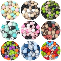 15/25/35Pcs 12mm 15mm Silicone Beads Set Round For Jewellery Making DIY Beaded Pen Necklace Food Grade Silicone Accessories