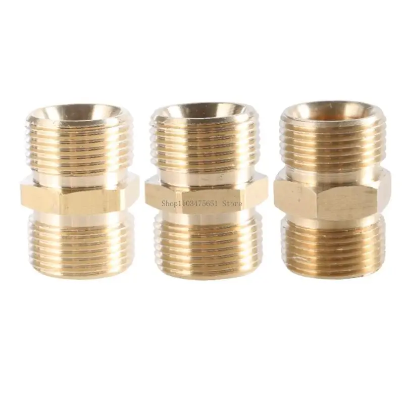  Brass Pressure Washer Hose Extender, M22 Male Threads, Smooth Water Flows
