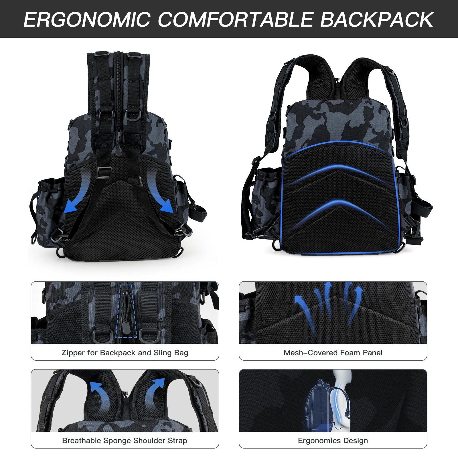 Waterproof Hiking Tactical Backpack Durable Cut Resistance MOLLE Backpack For Outdoor And Hunting For Men