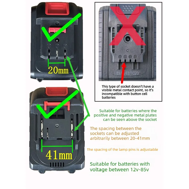 New  Super Bright LED Work Light Portable Long-Lasting Strong Light Supply for Night Work Light 72V Li-ion Battery Power Tool image 5