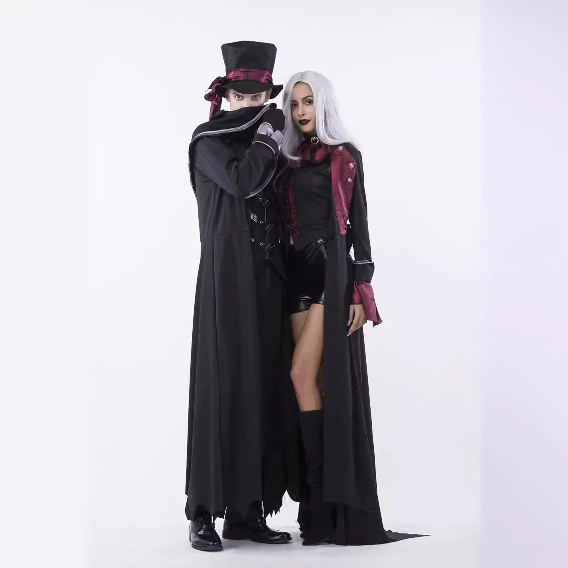 Couple Vampire Costumes For Adults Halloween Party Dresses Movie Fantasy New Collection Cosplay Carnival Dress Up