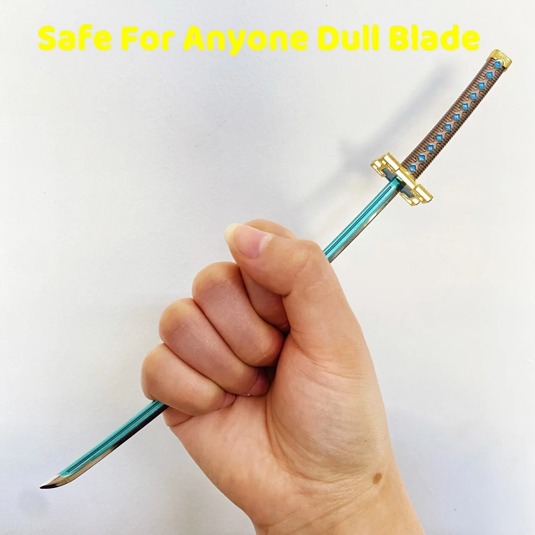 Épée Katana en métal Demon Slayer Tokito Muichiro, sabre de samouraï Original, couteau Ninja, accessoires de Cosplay, jouet, 9.4 pouces