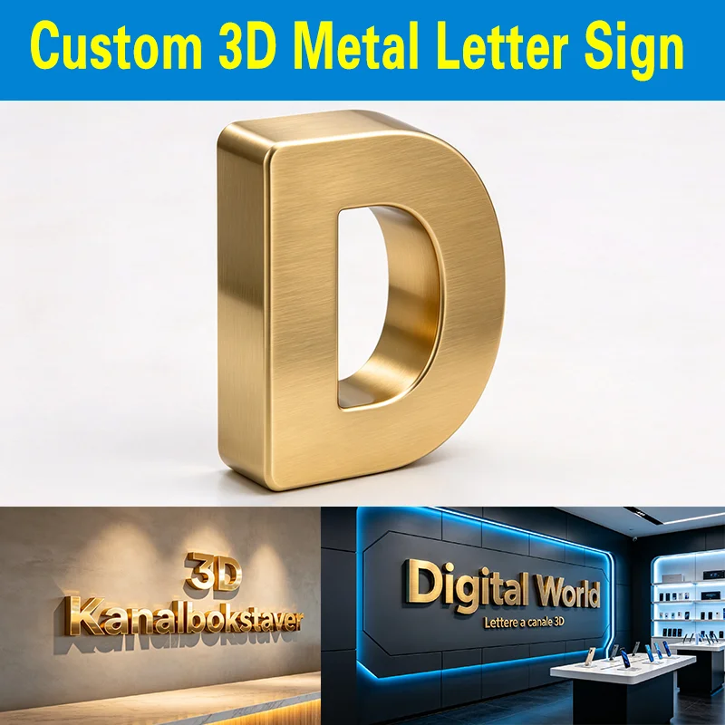 Custom 3D Metal Letter Sign For Business Clothing Store Shop Branding Personalized 3D Wall Decor Door Plates Clothing store