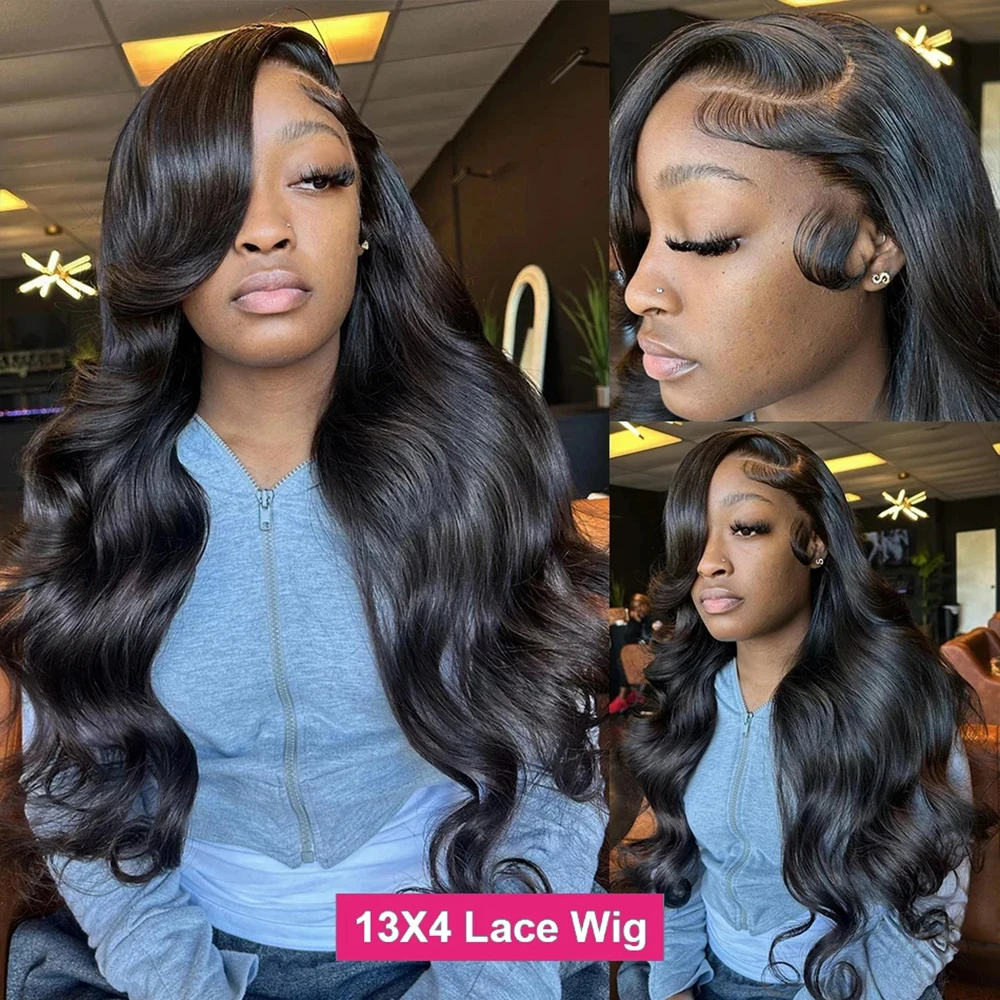 250 Density Human Hair Wigs HD Lace Wig 13x6 Human Hair Body Wave 13X4 Lace Frontal Wigs Preplucked 30 34 Inches Glueless Wig