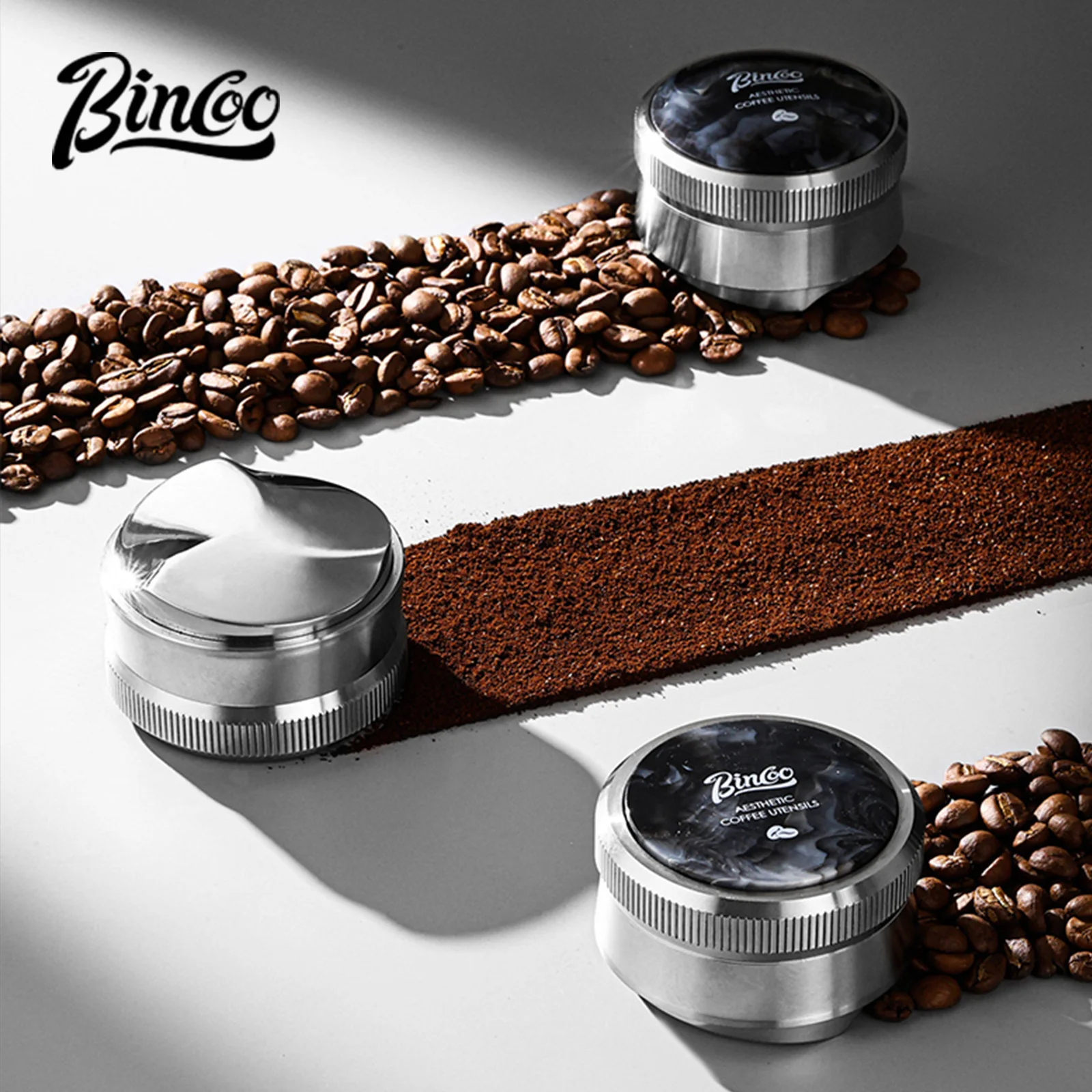 Bincoo Meteor Self-Gravity 58mm Tamper & Distributor – Stainless Steel Constant Force Leveler for Espresso Machine
