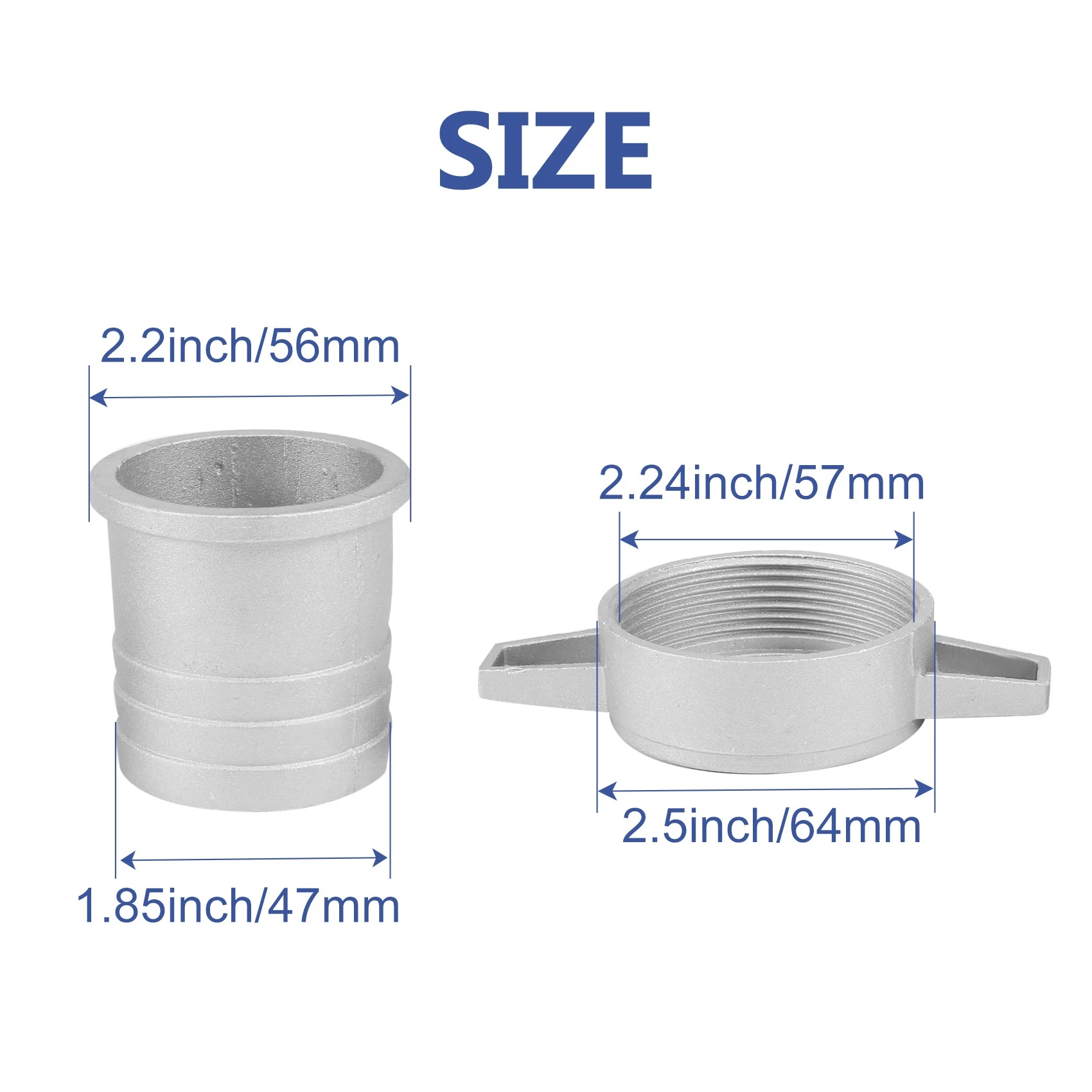 AW-Water Pumps Fittings 2 Inch Aluminum Pipe Connecting Wrench With Rubber Gasket Pump Connector Pipe Fitting