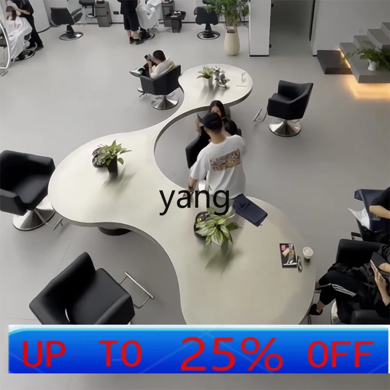 

LHH hair salon mirror table perm and dye stainless steel barber shop hair cutting table