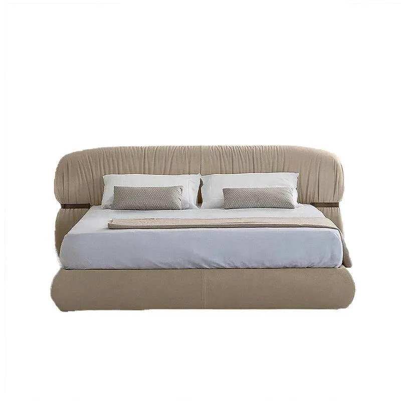 *Modern Italian Style Elegant High-End Luxury 1.8m Queen Double Bed Soft Upholstery Storage for Master Bedroom Available King