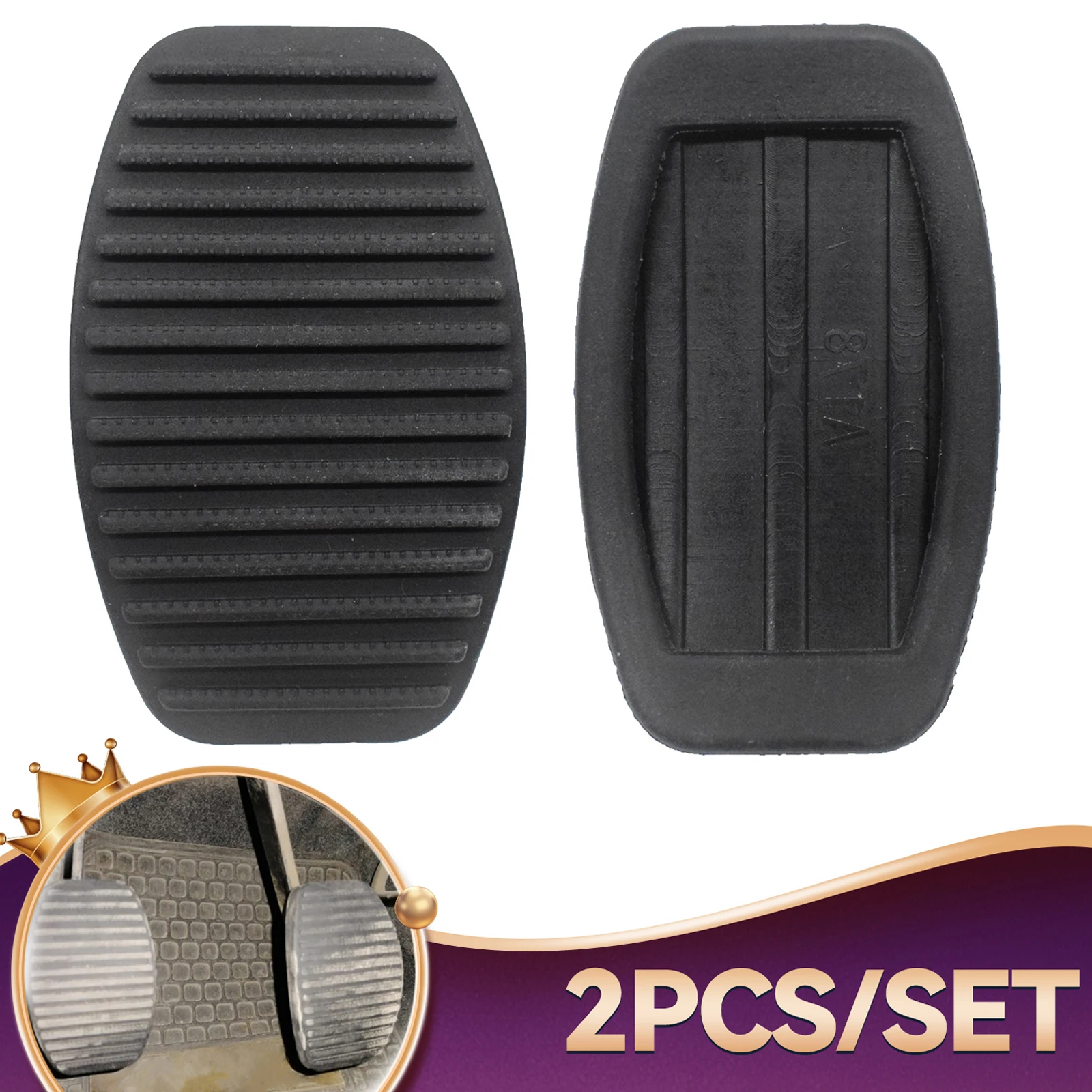 2Pcs Car Brake Clutch Pedal Pad Rubber Cover Shell For Fiat Doblo Albea Punto Palio Fiorino Lancia Brake Pad Car-Styling 4170605