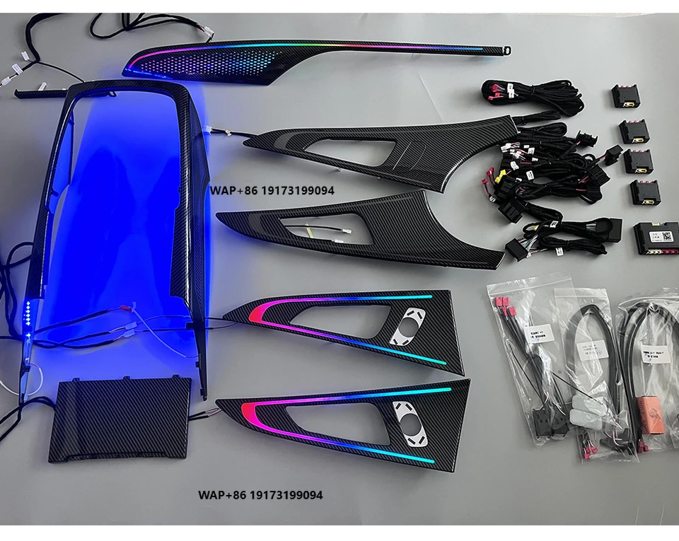 

1:1 Mold Panel ABS Dashboard Door Replacement Glow LED Ambient Lighting Kit Audi-A6 C7 2012-2018 Accessories Lights Modification