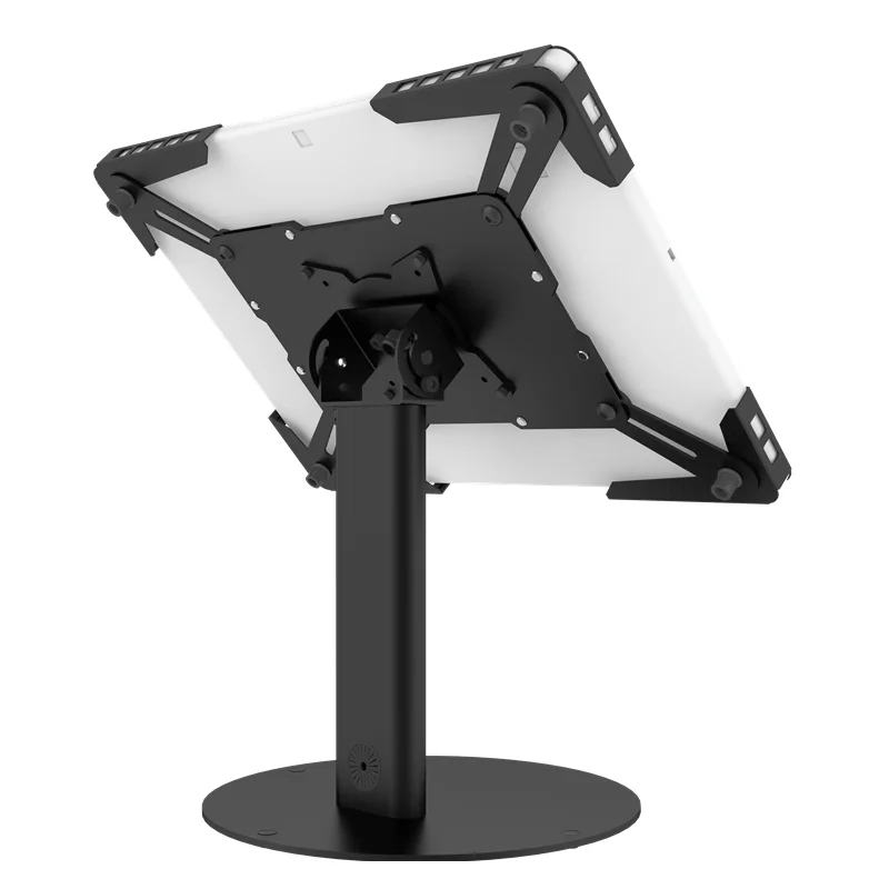 Stable Metal Tablet Stand Enclosure 360 Rotation Adjustable Tilt VESA Mount For 7-10.1 Inch Desktop Tablet Holder 20LBS Capacity