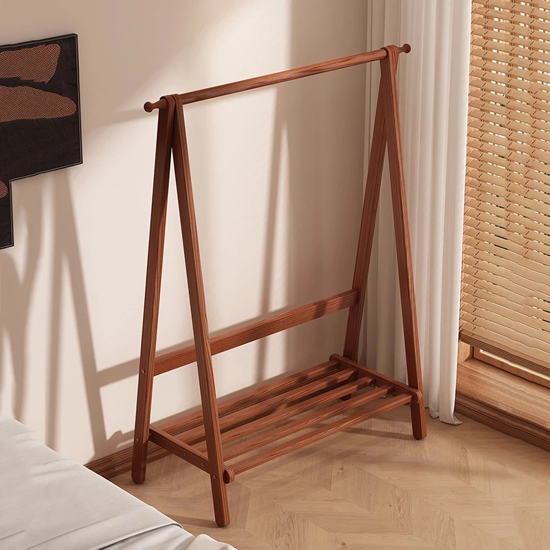 Nordic Hanging Coat Racks Minimalist Wardrobes Wooden Clothes Coat Racks Space Saving Rail Porte