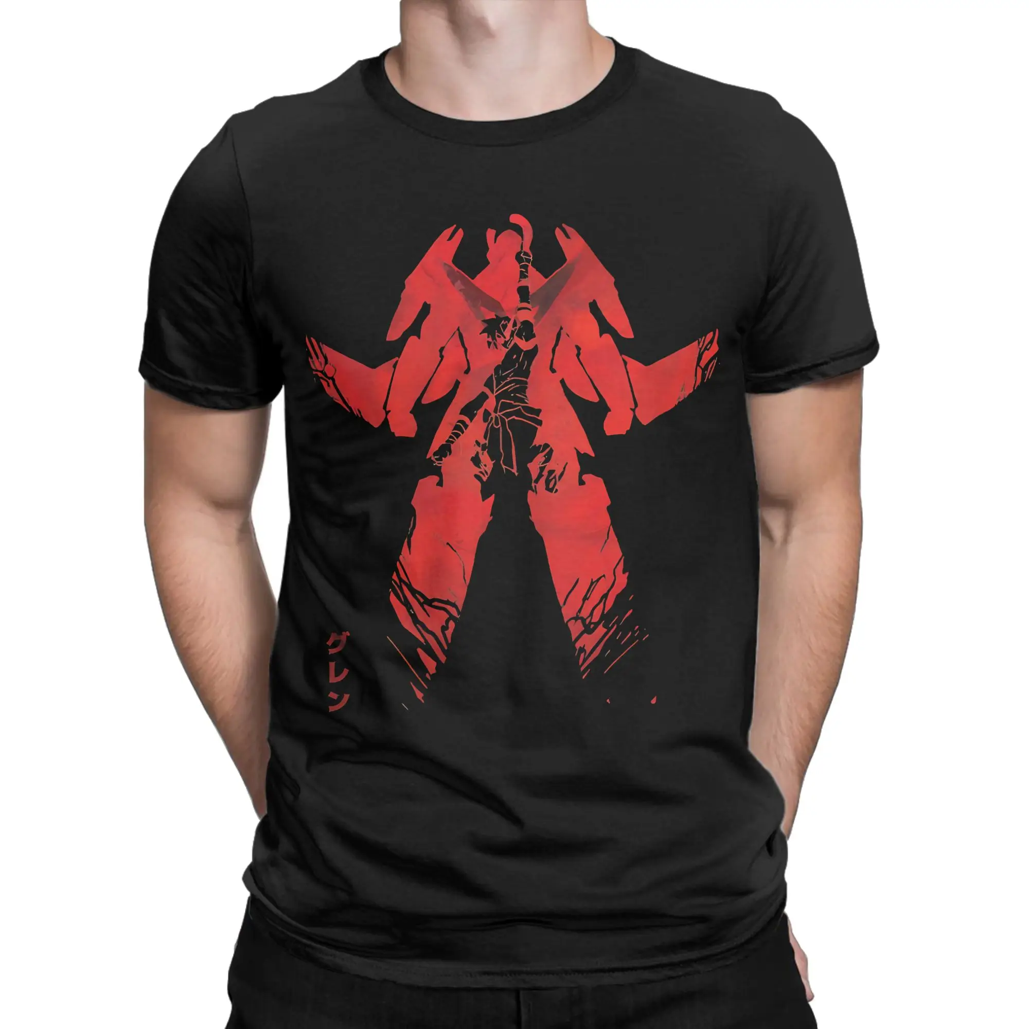 A Legacy-Tengen Toppa Men T Shirt Gurren Lagann Funny Tee Shirt Short Sleeve Crew Neck T-Shirt Cotton Unique Clothing