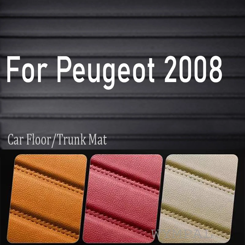 

Luxury Car Floor Mats For Peugeot 2008 P24 2020 2021 2022 Luxury Leather Mat Rugs Durable Pad Anti Dirty Carpets Set Accessories