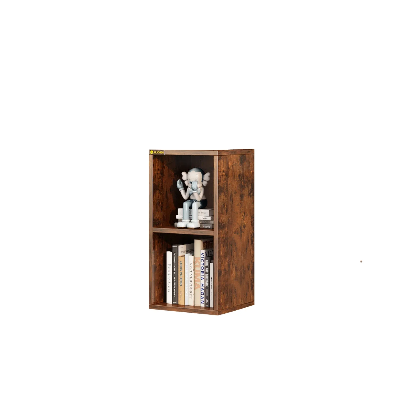 YQ JENMW Antique Wood Color High Grade Small Bookcase, Simple Living Room Storage Cabinet, Rental House Storage Rack