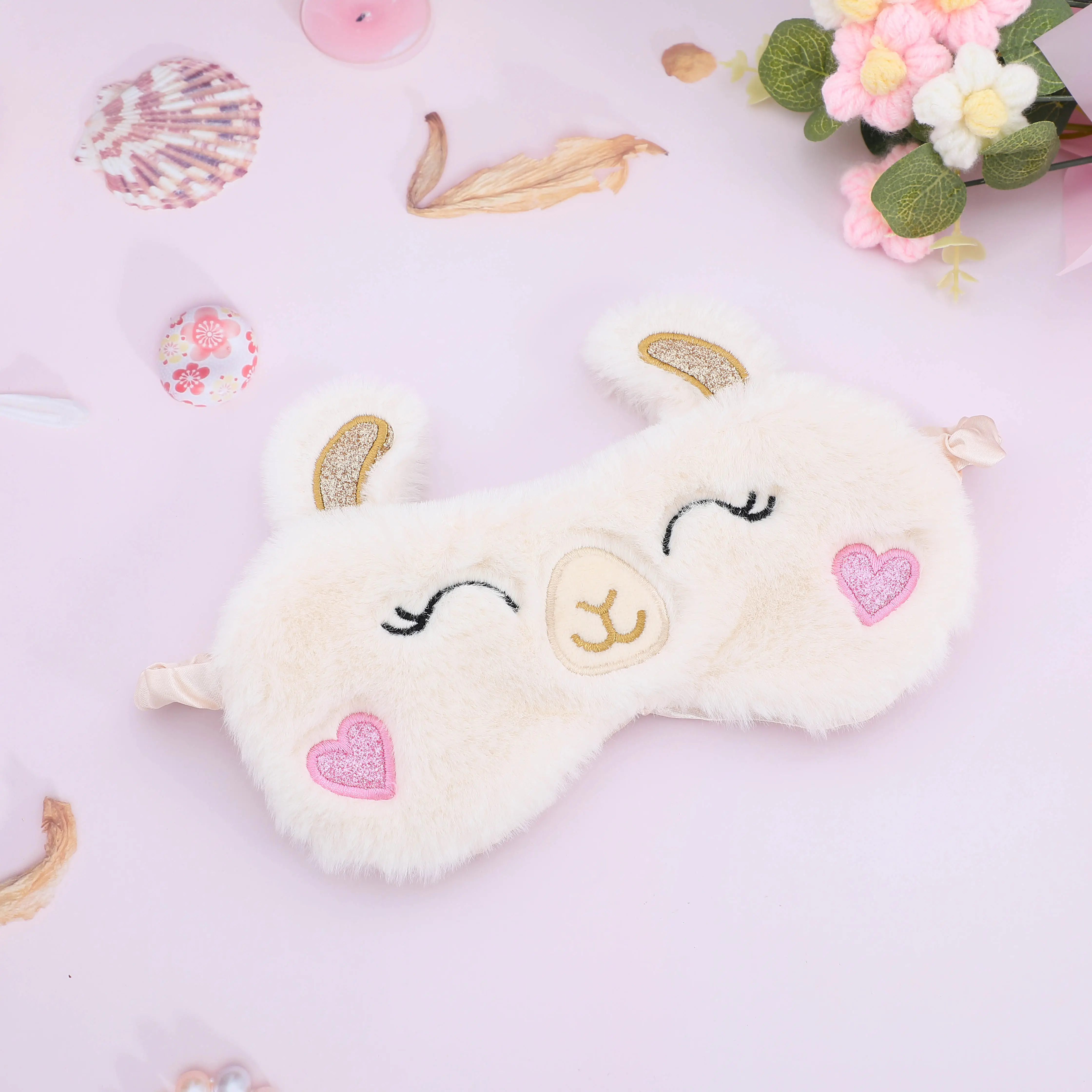 Comfortable Sleeping Eye Cover Blackout Eye Mask Lightproof Blindfold Unicorn Design for Night Sleep Women