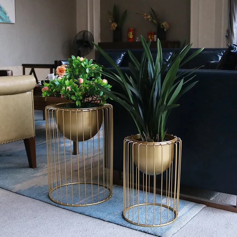 

Living room floor-to-ceiling balcony decorative wrought iron potted plant flower stand indoor green plant flower pot stand