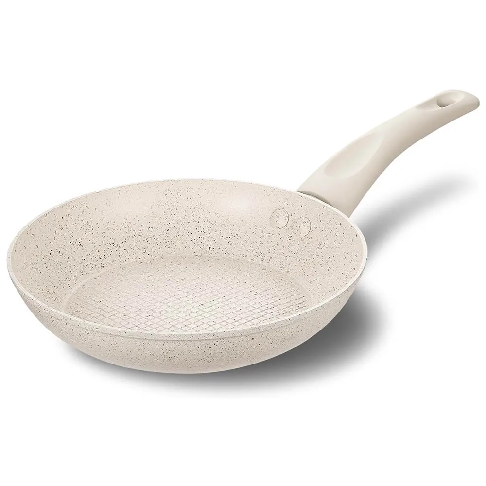 10-inch koekenpan met anti-aanbaklaag, ergonomisch bakeliet handvat, ultra-giftige marmeren coating, aluminium koekenpan met honingraatontwerp