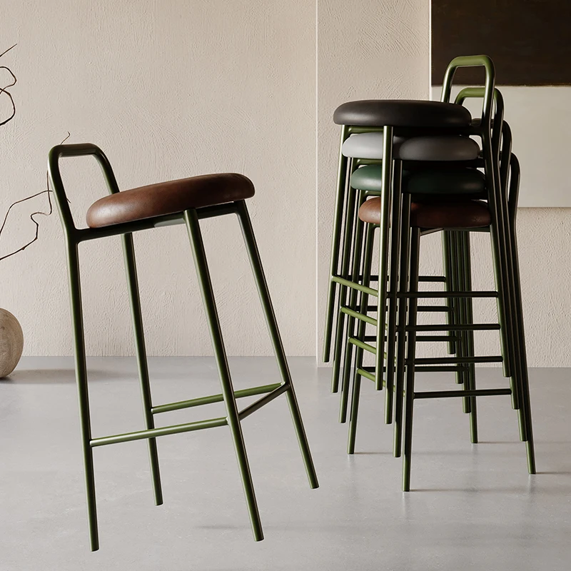 High Living Room Barstools Metal Outdoor Designer Restaurant Acrylic Pink Bar Chairs Black Design Cadeira Garden Furniture Sets
