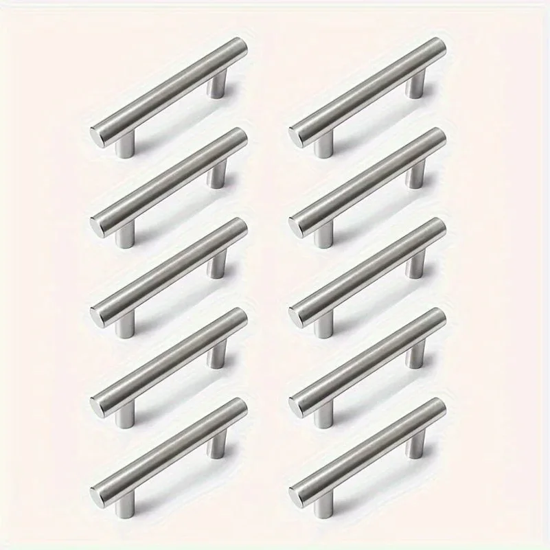 

12 Pcs Modern Stainless Steel Cabinet Pulls Modern Arch Design Brushed Metal Furniture Drawer Pull Hardware Pulls Bar Handle