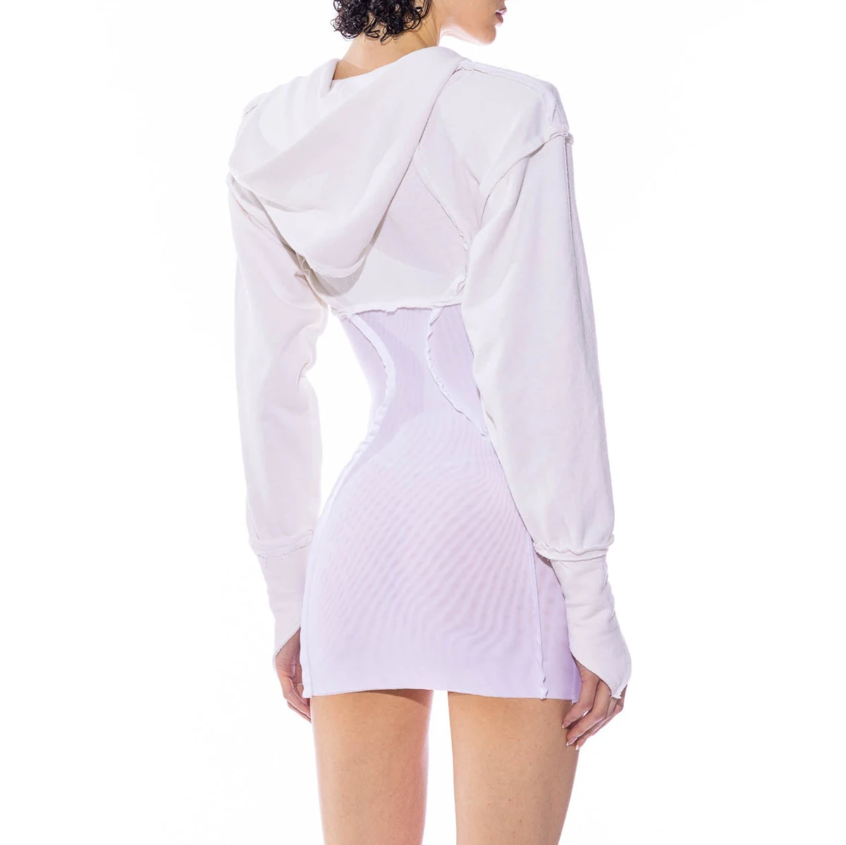 Robe sweat-shirt à capuche et fermeture éclair pour femmes, avec Design froncé et Mini robe moulante à manches longues, Sexy et décontractée, Streetwear