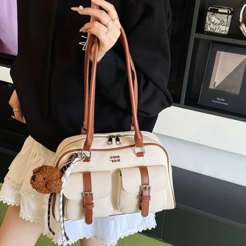 

Модная сумка с трендовым дизайном, минималистичная, уникальная, вместительная сумка для подгузников, женская кожаная сумка-тоут для поездок на работу, класса люкс.