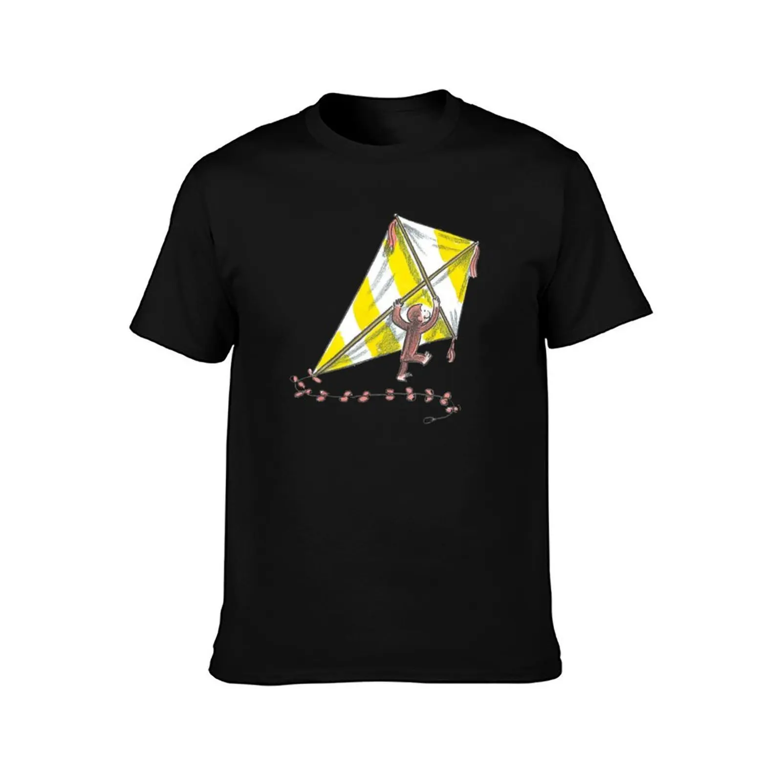 Curious George with a kyte T-Shirt Fashion Print Casual Short Sleeve