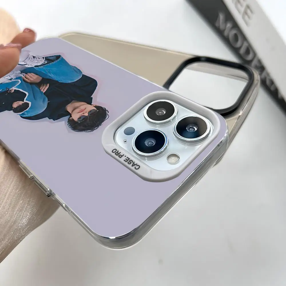 V Singer Kim Tae-hyung MINISO Phone Silver Popular In Korea Wholesale Case For IPhone 16 15 14 13 12 Pro XR Shockproof Color Co