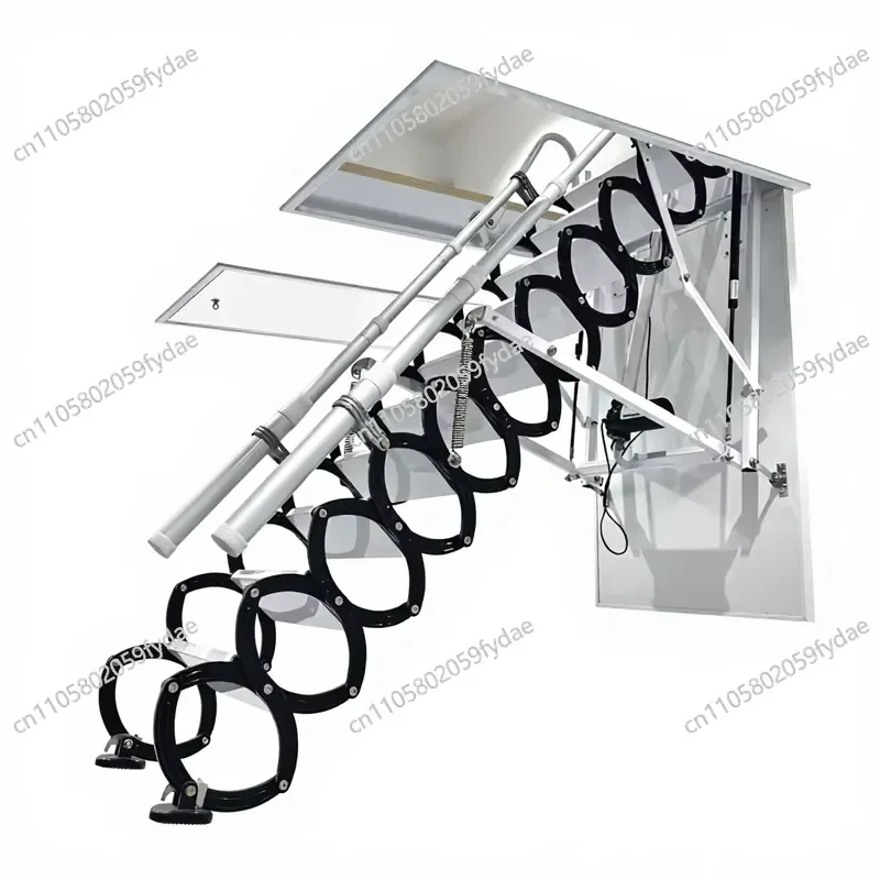Electric Telescopic Ladder with Concealed Aluminium Staircase for Use in Modern Villa Apartments