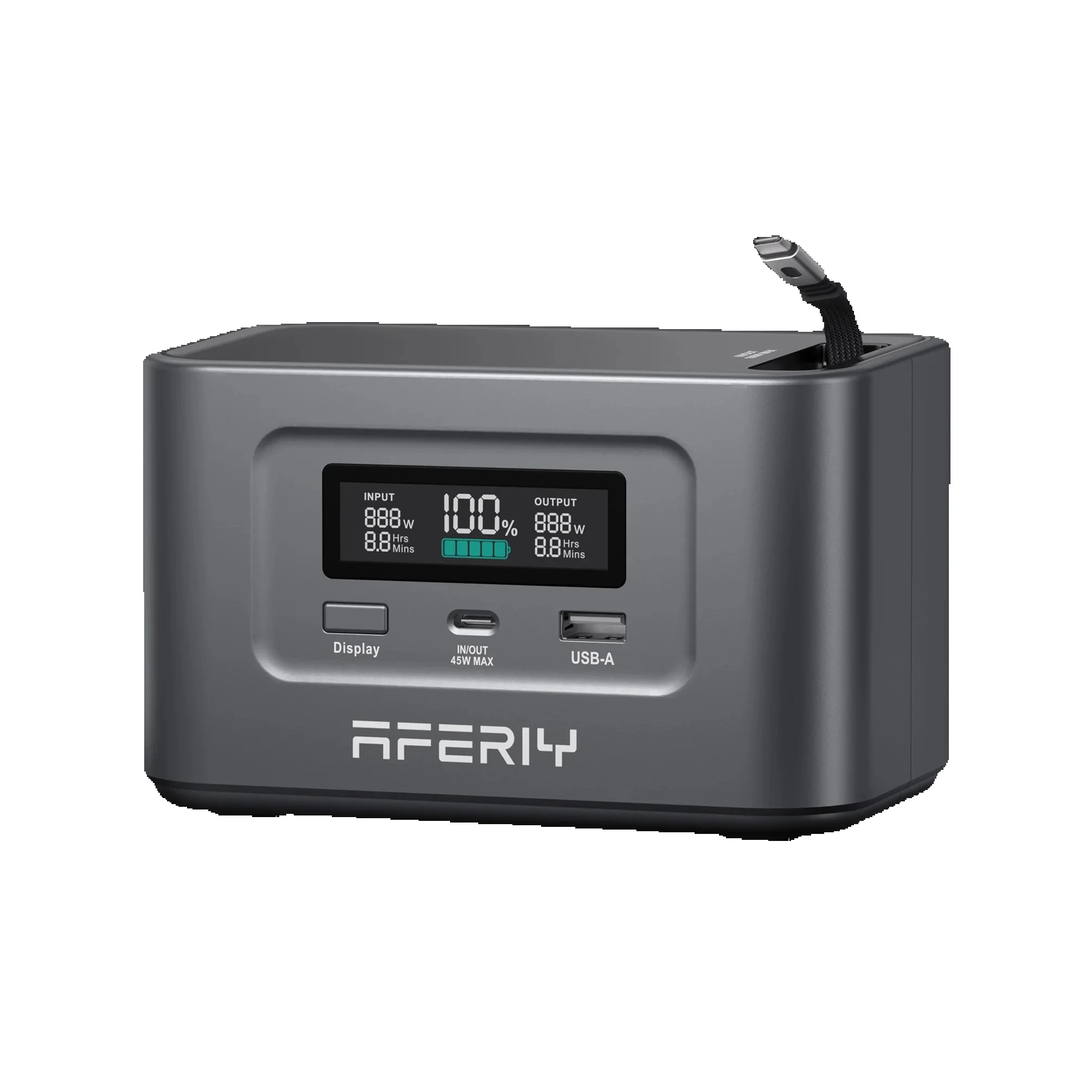 AFERIY Nano100 100W 99,2Wh Tragbare Powerstation, LiFePO4-Akku, 1,5-Stunden-Schnellladung, Dual 100W PD, mit Typ-C-Kabel