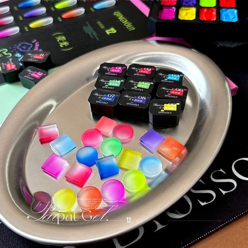 الصلبة جيل للأظافر لوحة الفلورسنت بات اللوحة الربيع الصيف اللون لمسمار الفن تصميم شبه دائم نقع قبالة الأشعة فوق البنفسجية هلام الورنيش