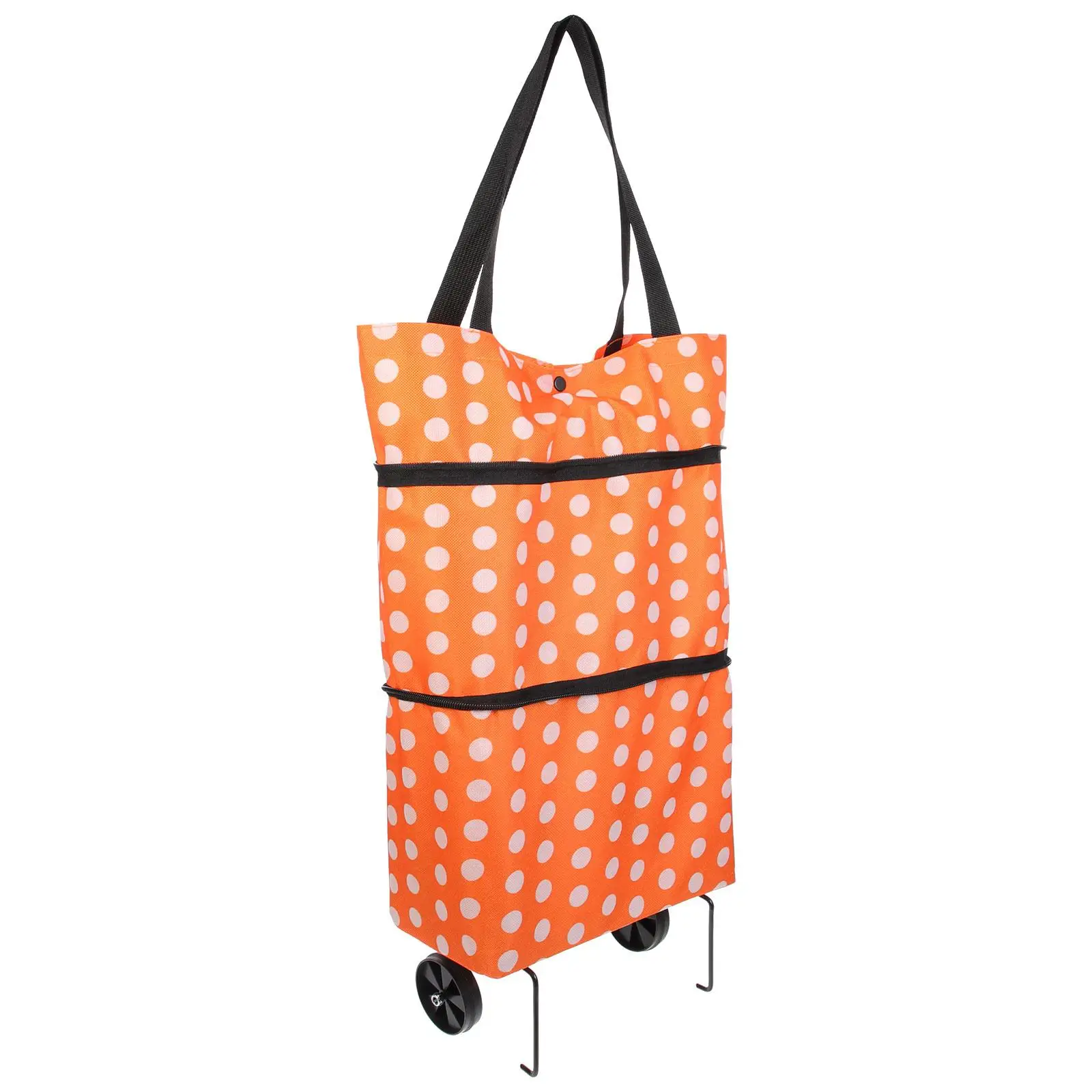 

Folding Shopping Cart Trolley Portable Grocery Bag Wheels Dot Large Capacity Foldable Market Oxford Cloth Household