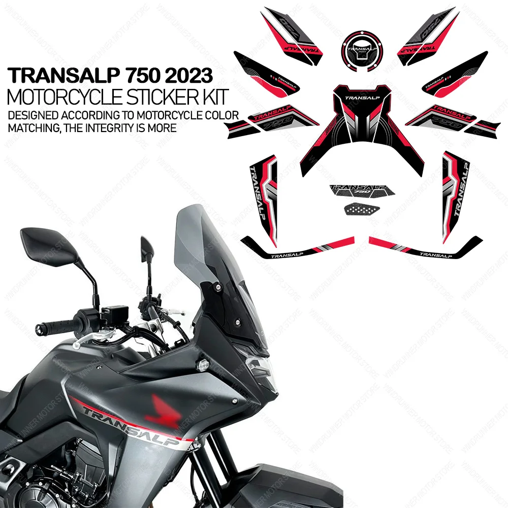 For HONDA Transalp 750 Transalp750 2023 Motorcycle Accessories Waterproof Sticker Moto Sticker Kit 3D Resin Protective Sticker