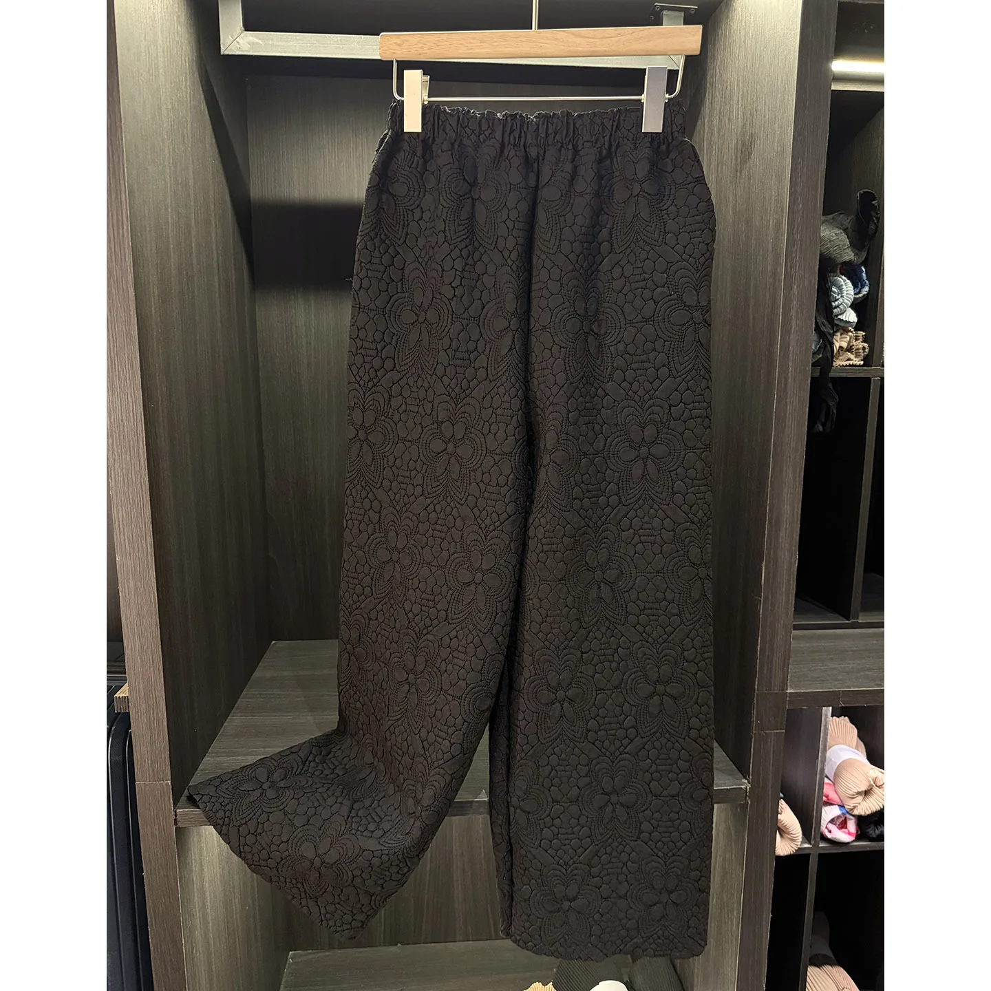 Miyake Fold Spring and Autumn New Large Women's Fold Wide Leg Pants Solid Color High Waist Versatile Solid Color Casual Pants