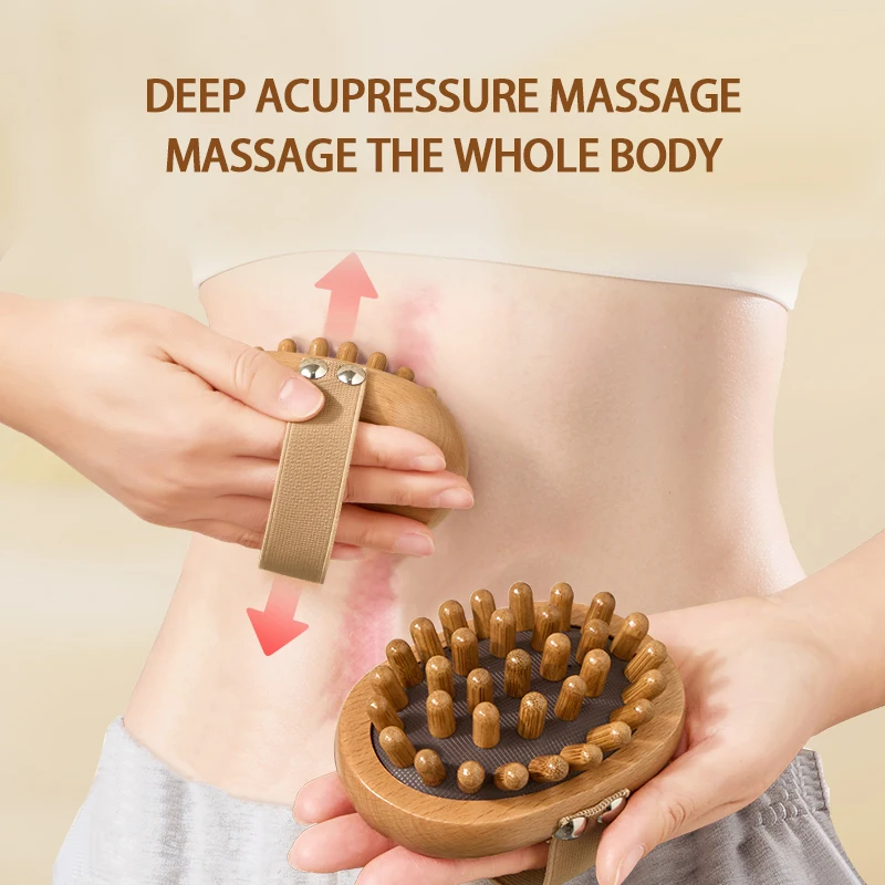 Massage Meridian Brush Stomach Wooden Airbag Scalp Brush Five Elements Body Unblocking Abdominal Massage Leg Massage Tool