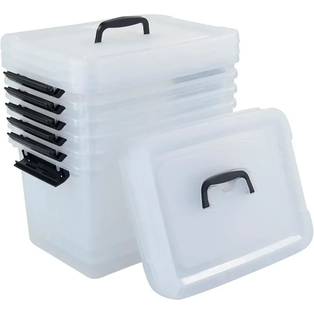 

6-Pack Clear Plastic Storage Boxes with Lids