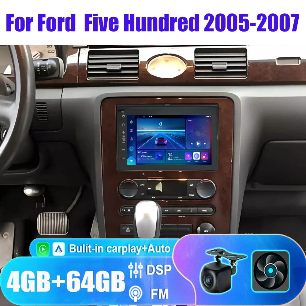 

7”For Ford Five Hundred 2005-2007 Car Stereo Radio Apple Carplay Android 15 Head Unit FM BT Reversing Image
