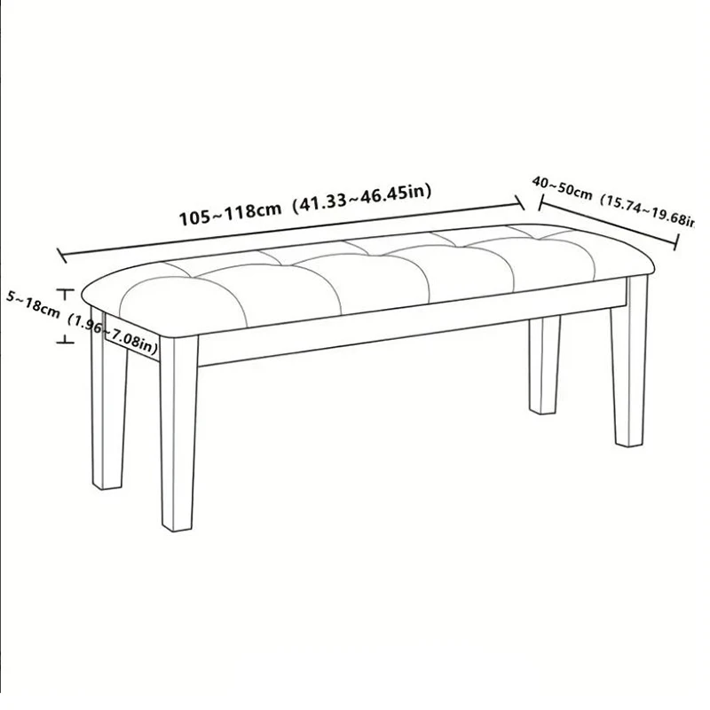 Stretch Dining Bench Cover Elastic Piano Chair Cover Anti-Dust Removable Slipcover for Living Room